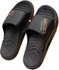 TaKiHuReO メンズ 履きやすい サンダル 履き心地 ファッション スポーティ 軽量 旅行 柔らかい 滑らない 歩きやすい ビーチ 快適 幅広い お洒落 ベランダ スタンダード 普通 外履き 楽ちん (ブラック＆ゴールド,  26.0 cm)