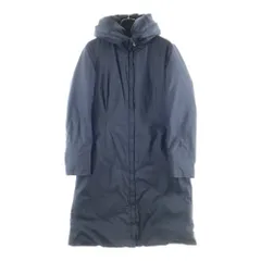 MONCLER (モンクレール) ギャザーデザイン ジップアップ ダウン ロング ジャケット コート ブラック レディース G32-003