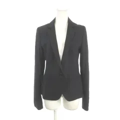 セオリー Theory テーラードジャケット シングル 背抜き 2 黒 濃紺 ブラック /AH8 ■GY58