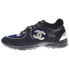 シャネル CHANEL ローカットスニーカー ベロア ココマーク シルバー 36 