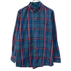 TIMBER TRAIL 長袖 チェックシャツ M ブルー マルチカラー ボタン ボタンダウン 胸ポケット チェック柄 カジュアル 春秋物 a803-5961