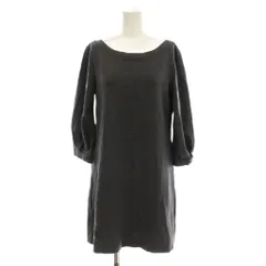 セオリー Theory ワンピース ミニ丈 ウール 2 グレー 無地 ボートネック 七分袖 /LP ■ECE003