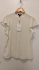 M02　セオリー　theory　未使用新古品　Sサイズ　ポリエステル100%　手洗いOK　アイボリー　ブラウス