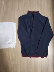 UNIQLO ネイビー/レッド バイカラー フリース プルオーバー