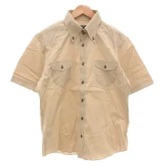 バーバリーブラックレーベル BURBERRY BLACK LABEL ボタンダウンシャツ BD ウエスタン フラップポケット 半袖 3 ベージュ /KR ■FF