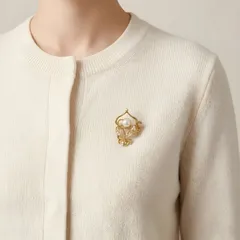 パール＆ロータスブローチ【ebro13】