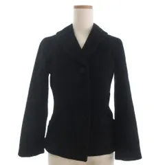 アニエスベー agnes b. テーラードジャケット ショート丈 コート 長袖 3B アンゴラ 36 黒 ブラック ■GY14