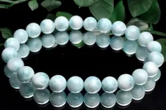 【１点物】美しい波模様 ラリマー　7.5mm　ブレスレット パワーストーン 天然石 _U9579