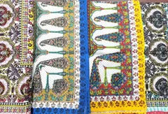 インド綿 大判ハンカチ 50cm 4枚セット ペイズリー＆フローラル柄 コットン100％ C