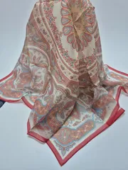 【used品】美品！J.PRESS レディーススカーフ スモールサイズ シルク100%のサムネイル