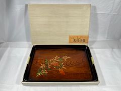 秋田 川連漆器 角盆 本漆塗り - メルカリ