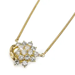 K18YG イエローゴールド ネックレス ダイヤモンド1.28ct 4.7g 42cm レディース 中古