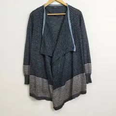 DIESEL ディーゼル カーディガン ボーダー 変形 薄手 ニット 古着 コットン リネン Y2K archive XS グレー系 C542