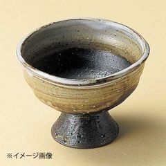 【新品】炭化粉引流し高杯小付(信楽焼)