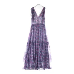 NO BRAND (ノーブランド) フラワー総柄 シースルー ワンピース レディース ブルー 37-06-71-06201