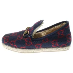 GUCCI (グッチ) 20AW Fria Horsebit Espadrille GG Loafers GGロゴ ホースビット スリッポン ローファー ネイビー レディース 575850のサムネイル