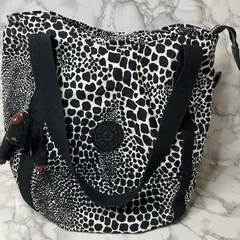 キプリング KIPLING ナイロン トートバッグ モノクロ アニマル柄 大容量