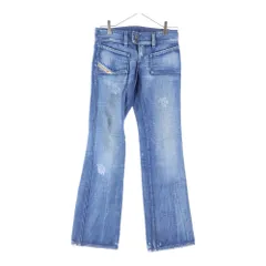 DIESEL (ディーゼル) ダメージ加工 フレアデニムパンツ ジーンズ インディゴ レディース