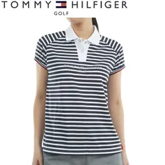 トミーヒルフィガー ゴルフレディース フロントロゴ フレンチスリーブポロシャツTOMMY HILFIGER  THLA511 2025年春夏モデル ホワイトネイビー(91)