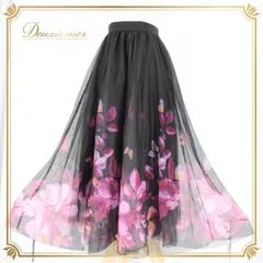 社交ダンス 衣装 スタンダード スカート レッスンウェア レディース 黒 花柄 練習着 パープル系 紫 レース 上品 シック 透け感 かわいい ブラック系 花 フラワー 綺麗 おしゃれ かわいい レッスン スカート ダンスウェア 練習用 ウエストゴム 伸縮性