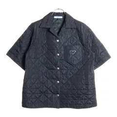 PRADA (プラダ) Re-Nylon 三角ロゴプレート ナイロン 半袖シャツ ジャケット ブラック 24X691