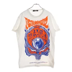 DSQUARED2 (ディースクエアード) 20SS Logo Crew Neck Tee S74GD0649 フロントロゴプリント クルーネック半袖Tシャツカットソー ホワイト