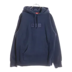 SUPREME (シュプリーム) 14AW Tonal Box Logo Pullover ボックスロゴプルオーバーパーカー フーディー ネイビー