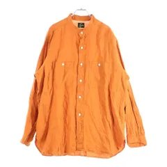 Needles (ニードルス) 24SS Band Collar Work Shirt Linen Canvas OT207 バンドカラー 長袖シャツ オレンジのサムネイル