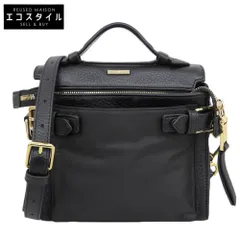 EMPORIO ARMANI エンポリオアルマーニ 美品 ベルトデザイン 2WAY ハンドバッグ ショルダーバッグ レディース 黒 ブラック