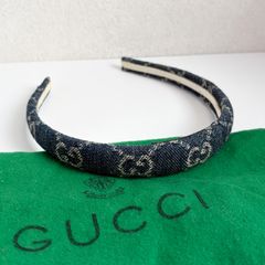 GUCCI デニム ヘアカチューシャ ブラック - メルカリ