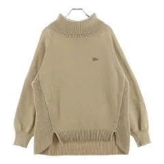LACOSTE (ラコステ) ボックスシルエット タートルネックセーター ニット ベージュ AF436EL