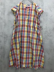 美品 Samansa Mos2 blue サマンサモスモスブルー CLC-1103971 チェック ノースリーブ ワンピース sizeF/マルチカラー ■◆ レディース