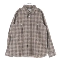 HERMES (エルメス) CHECK SHIRT BROWN OD-0600 コットン チェック長袖シャツ ブラウンのサムネイル