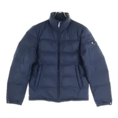 PRADA (プラダ) NYLON PIUMA NERO 三角ロゴプレート ナイロン ダウンジャケット ネイビー SGY091 R132