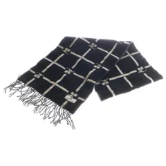 COURREGES (クレージュ) 総柄ロゴチェック マフラー スカーフ ブラック