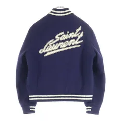SAINT LAURENT PARIS (サンローランパリ) バックロゴレザーワッペン付き ヴァーシティジャケット スタジャン レディース パープル 636254 Y180Wのサムネイル