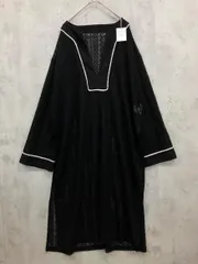 新品 CLASSICAL ELF クラシカルエルフ CE1010158 サイドスリット入り総レースカフタン ワンピース sizeL/黒 ■■ レディース