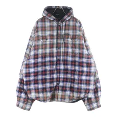 BALENCIAGA (バレンシアガ) 23SS BLEACHED FLANNEL HOODED JACKET ヴィンテージ加工 ブリーチドチェックフランネルジャケット ブルゾン レッド 699223 TMM05のサムネイル
