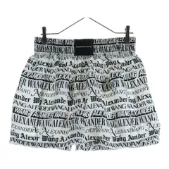 ALEXANDER WANG (アレキサンダーワン) PULL ON BOXER SHORT ロゴ総柄 ボクサー パンツ ショーツ ホワイト/ブラック UWC2244095のサムネイル