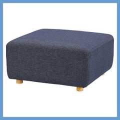 ボリュームのあるファブリックオットマン（テーブル台）Ｌサイズ（Ｓバネ・ウィービングベルト）「W80×D80×H41cm」（シリーズ品）No.118E／ネイビー