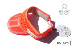 ヘンリークラブ Henry Club　新品  ネオンカラーメッシュサンバイザー レディースゴルフウェア オレンジのサムネイル