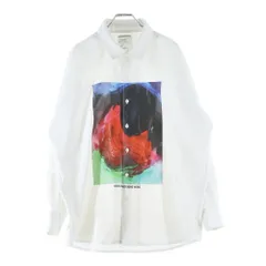 SHAREEF (シャリーフ) 22SS PAINT L/S SHIRTS 22313022 フロントペイントプリント 長袖シャツ ホワイトのサムネイル