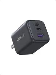 ◆UGREEN 45W 急速充電器 GaN (2*USB-C+1*USB-A) type-c【PSE技術基準適合/PD3.0対応/45W急速充電/コンパクト】GaN チャージャーアダプター iphone17/16/15/14/13/iPad/ a0e3ea97