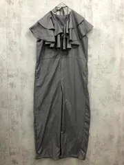 美品 La-gemme ラジエム ラッフルフリル つなぎ ビックカラー オールインワン sizeM/グレー ■■ レディース