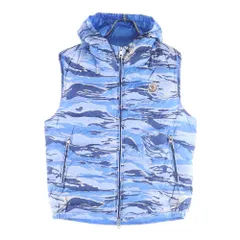 MONCLER (モンクレール) PATRICK GILET 510914336405 パトリック カモ柄ダウンベスト ブルーのサムネイル