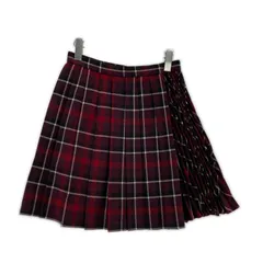 christian dior プリーツチェックスカート 34 レッド