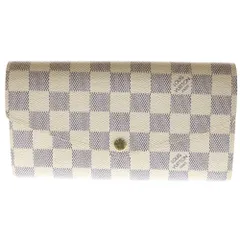 LOUIS VUITTON (ルイヴィトン) ダミエアズール ポルトフォイユ サラ ダミエアズールキャンバス ウォレット 長財布 ホワイト N63208 ※イニシャル入り