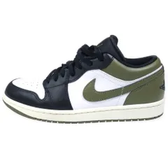 NIKE (ナイキ) AIR JORDAN 1 LOW エアジョーダン 1 ローカットスニーカー US10/28.0cm ブラック/ホワイト/オリーブ 553558-092