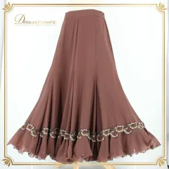 社交ダンス 衣装 スタンダード スカート レッスンウェア レディース ブラウン系 SEKINE セキネ 茶色 練習着 フェミニン かわいい エレガント フレア スカート おしゃれ 大人可愛い レッスン用 ダンス衣装 女性用 スポーツウェア