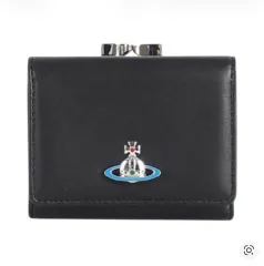 Vivienne Westwood ヴィヴィアン・ウエストウッド ブラック スモール フレーム 二つ折り財布